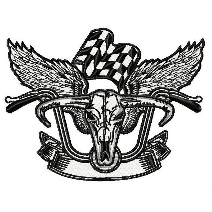 Biker's wings embroidery design - Embroidery Design