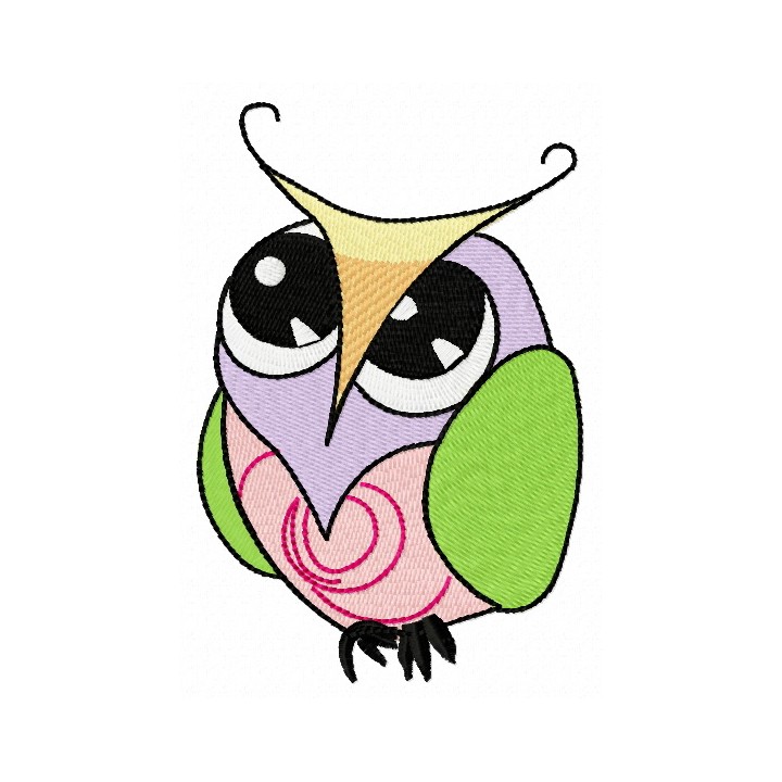 Bizarre owl 6 embroidery design - Embroidery Design