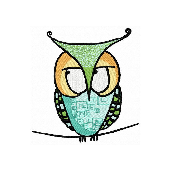 Bizarre owl 3 embroidery design - Embroidery Design