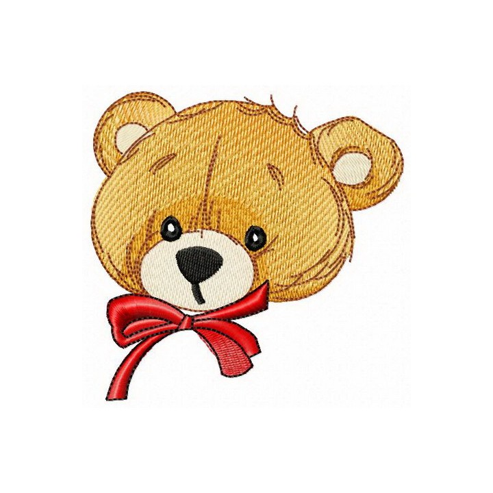 Surprised teddy bear's muzzle embroidery design - Embroidery Design