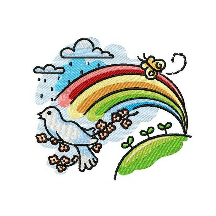 Rainbow embroidery design - Embroidery Design
