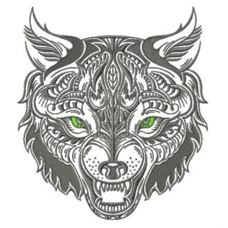 Wolfish grin embroidery design - Embroidery Design