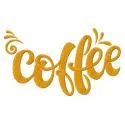 Preview of Coffee 7 embroidery design featuring a stylish coffee motif, ideal for decorating bags or apparel.