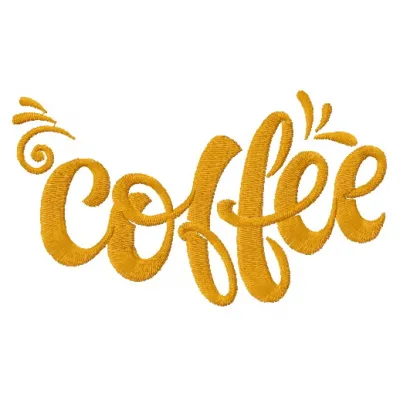 Preview of Coffee 7 embroidery design featuring a stylish coffee motif, ideal for decorating bags or apparel.