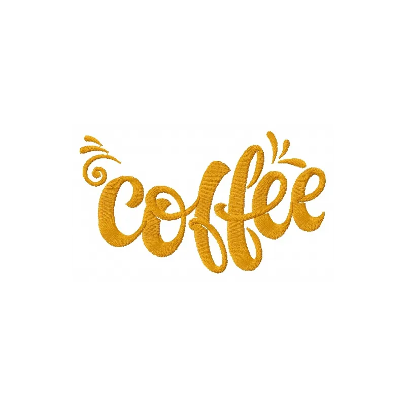 Preview of Coffee 7 embroidery design featuring a stylish coffee motif, ideal for decorating bags or apparel.