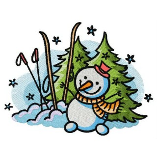 Happy snowman 2 embroidery design - Embroidery Design