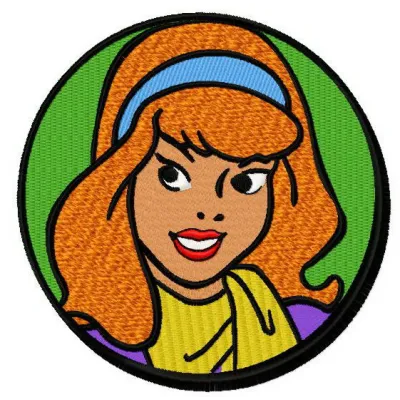 Daphne Blake embroidery design featuring a playful Scooby Doo theme, ideal for stitching on apparel and accessories.