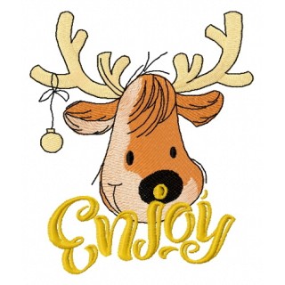 Cute Christmas deer 4 embroidery design - Embroidery Design