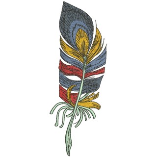 Rainbow feather 3 embroidery design - Embroidery Design