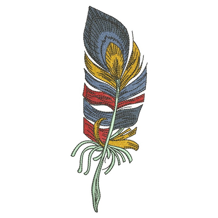 Rainbow feather 3 embroidery design - Embroidery Design