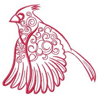 Fantastic common cardinal embroidery design - Embroidery Design