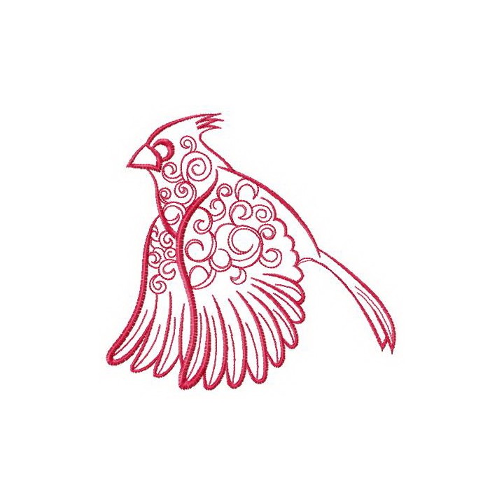Fantastic common cardinal embroidery design - Embroidery Design