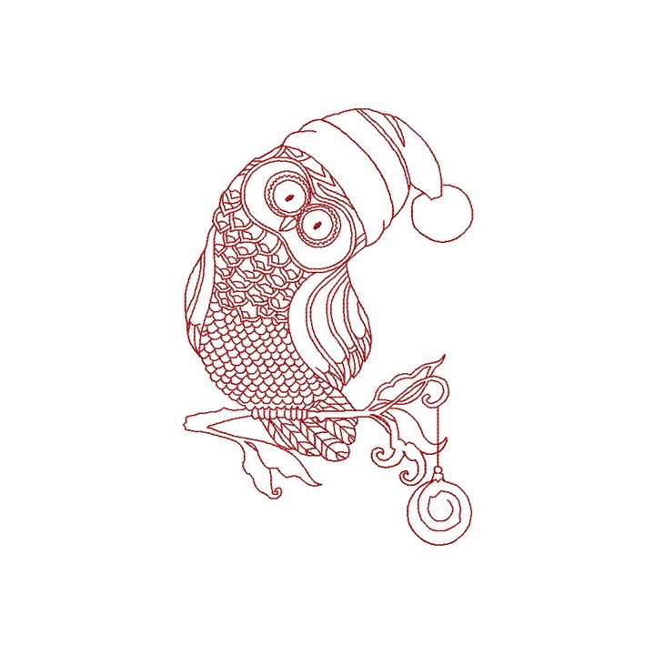 Christmas owl 6 embroidery design - Embroidery Design