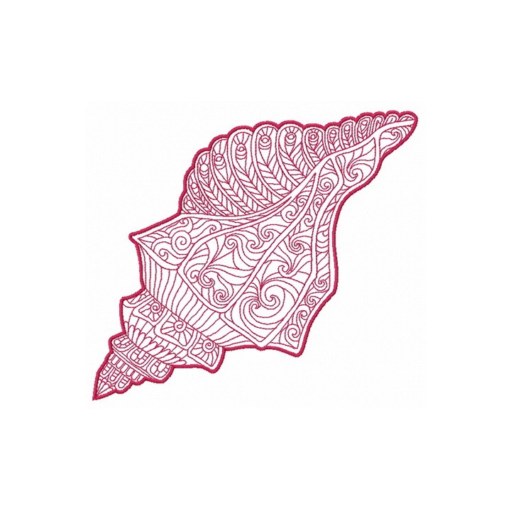 Mosaic sea shell 4 embroidery design - Embroidery Design