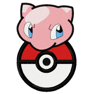 Mew 2 embroidery design featuring the iconic Pokémon character, ideal for stitching on apparel and accessories.