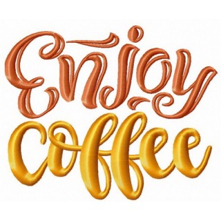 Enjoy coffee embroidery design - Embroidery Design