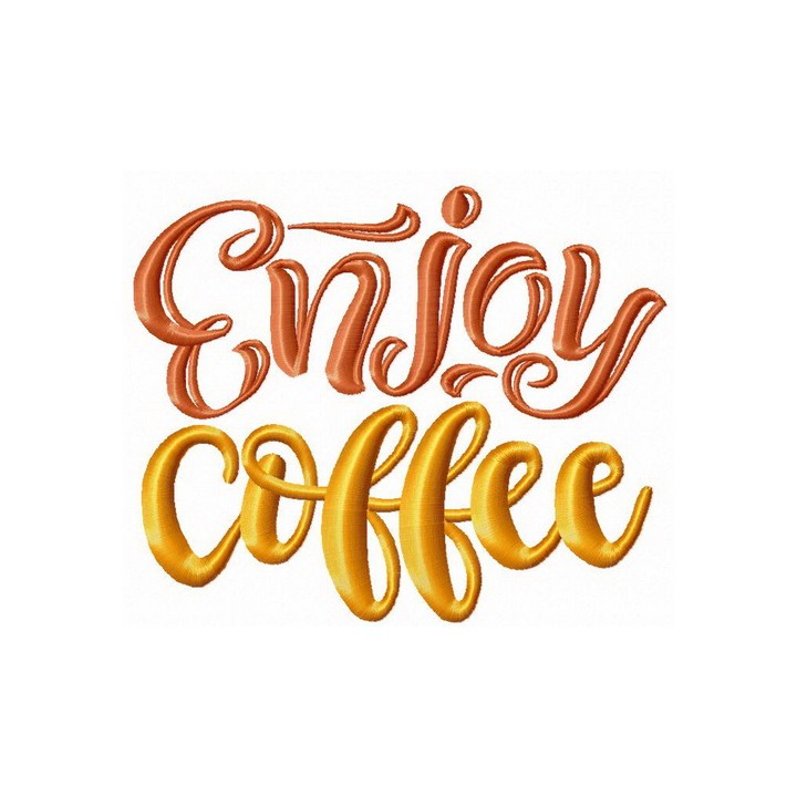 Enjoy coffee embroidery design - Embroidery Design