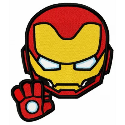 Preview of the Iron Man STOP embroidery design featuring a bold and dynamic motif for creative stitching projects.