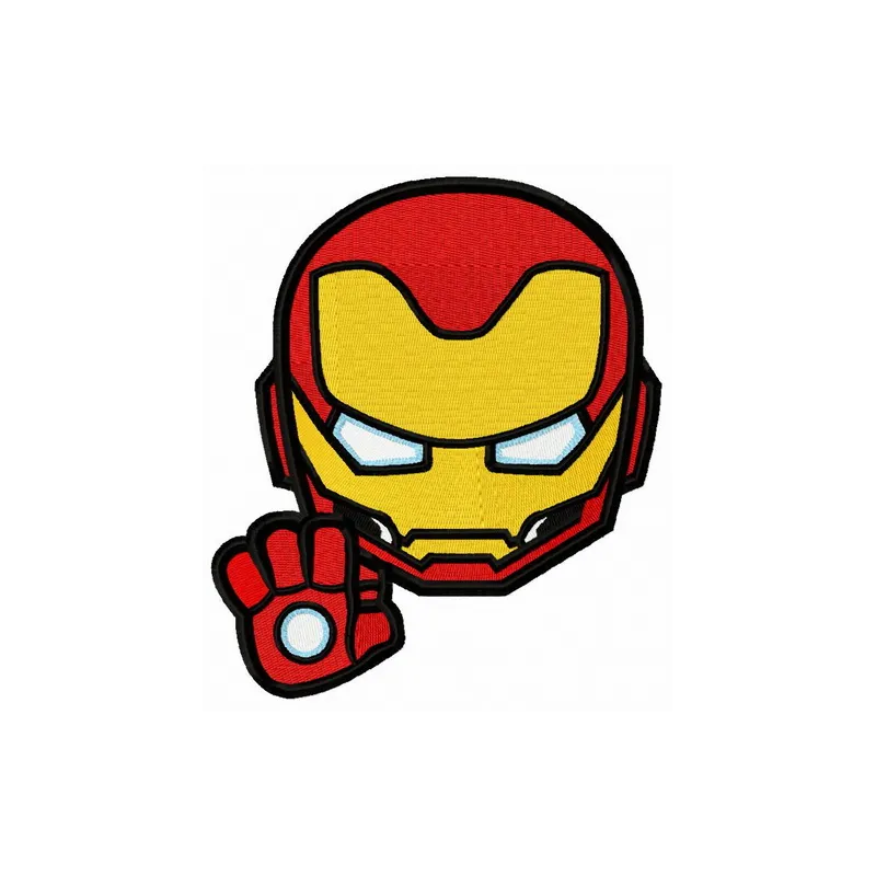 Preview of the Iron Man STOP embroidery design featuring a bold and dynamic motif for creative stitching projects.