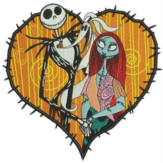 Love in Halloween town embroidery design - Embroidery Design