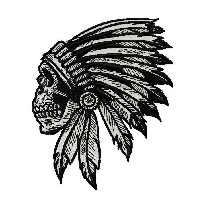 Indian skull embroidery design - Embroidery Design