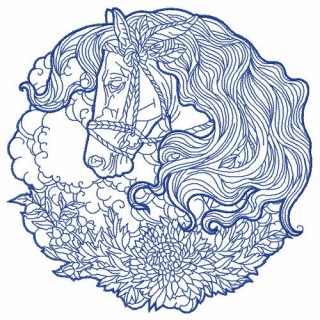 Romantic horse 4 embroidery design - Embroidery Design