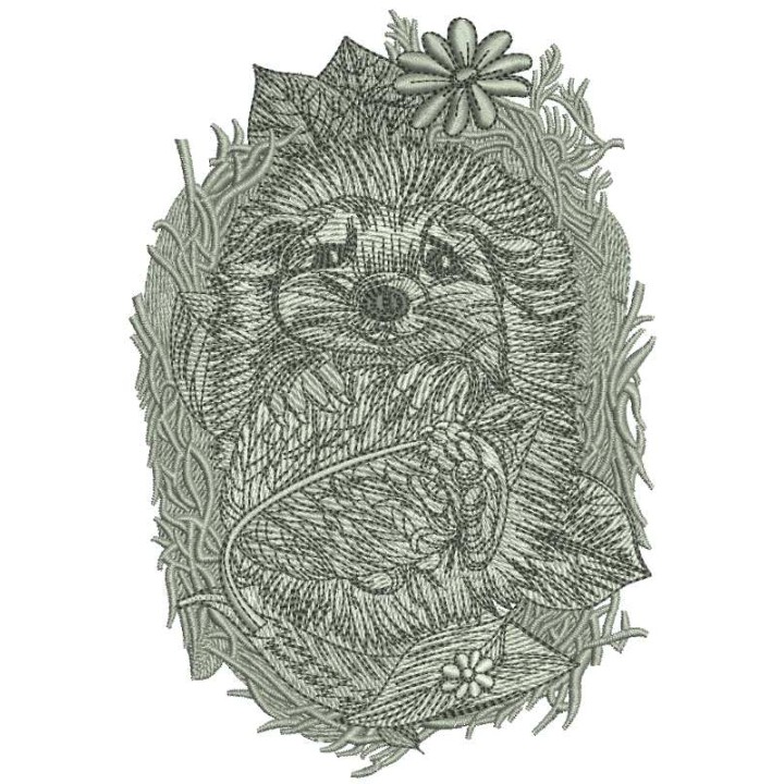 Hedgehog resting 3 embroidery design - Embroidery Design
