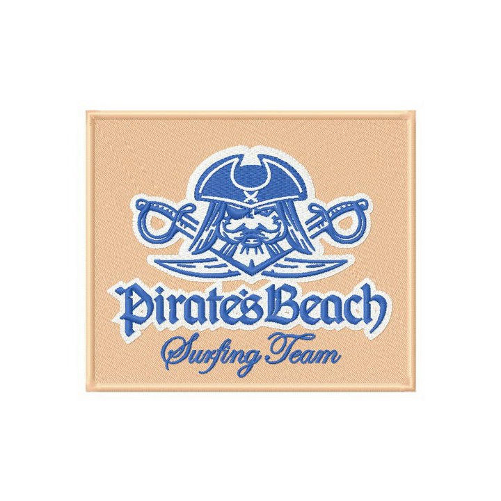 Pirate's beach Surfing team embroidery design - Embroidery Design