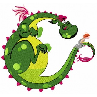 Elliott the Dragon 5 embroidery design - Embroidery Design