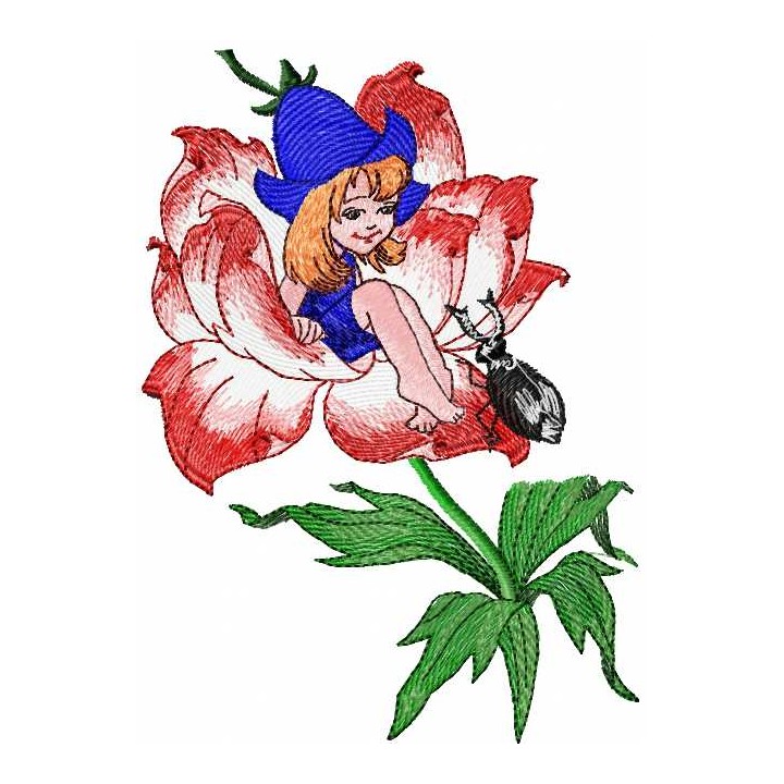 Flower girl 2 embroidery design - Embroidery Design