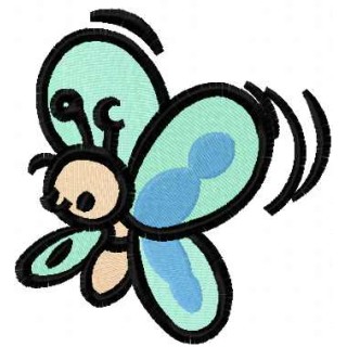 Funny butterfly embroidery design - Embroidery Design