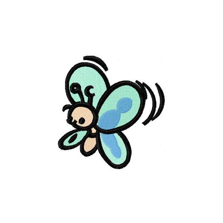 Funny butterfly embroidery design - Embroidery Design