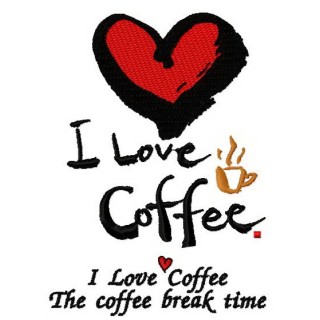 I love coffee embroidery design - Embroidery Design