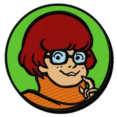 Preview of Velma embroidery design from Scooby Doo collection, showcasing intricate stitching patterns for creative projects.