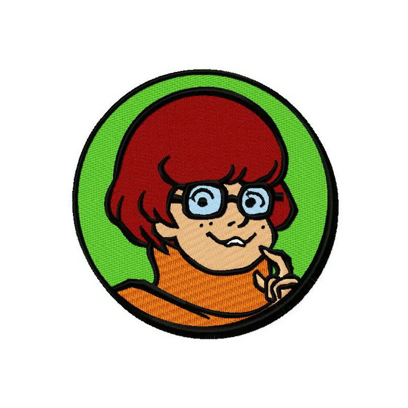 Preview of Velma embroidery design from Scooby Doo collection, showcasing intricate stitching patterns for creative projects.
