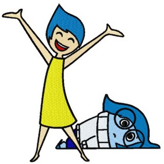 Happy Joy and upset Sadness embroidery design - Embroidery Design