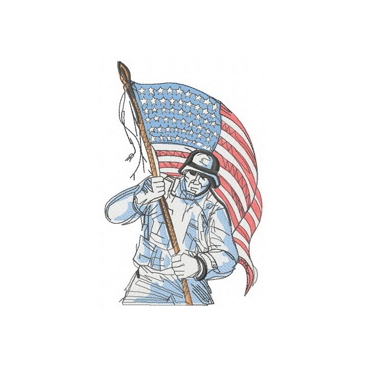American soldier embroidery design - Embroidery Design