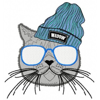 British cat 2 embroidery design - Embroidery Design