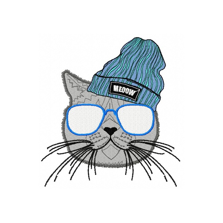 British cat 2 embroidery design - Embroidery Design