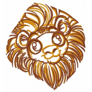 Cute lion 2 embroidery design - Embroidery Design
