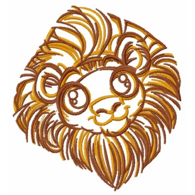 Preview of Cute Lion 2 embroidery design featuring a playful lion motif, ideal for stitching on t-shirts and baby onesies.