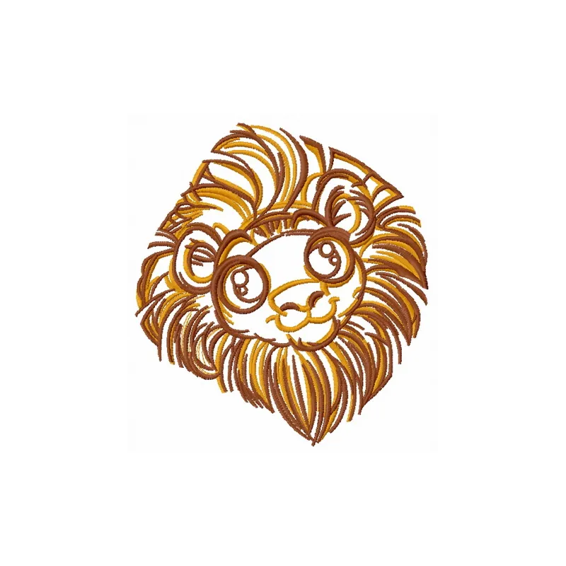Preview of Cute Lion 2 embroidery design featuring a playful lion motif, ideal for stitching on t-shirts and baby onesies.
