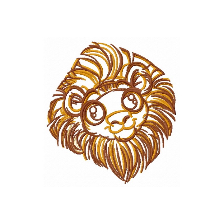 Cute lion 2 embroidery design - Embroidery Design