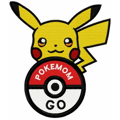 Preview of Pikachu 3 embroidery design featuring a playful Pikachu character, ideal for stitching on t-shirts and hoodies.