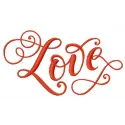 Preview of the Love 2 embroidery design featuring romantic love quotes, perfect for heartfelt stitching projects.