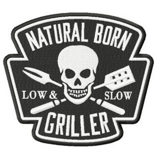 Natural born griller embroidery design - Embroidery Design