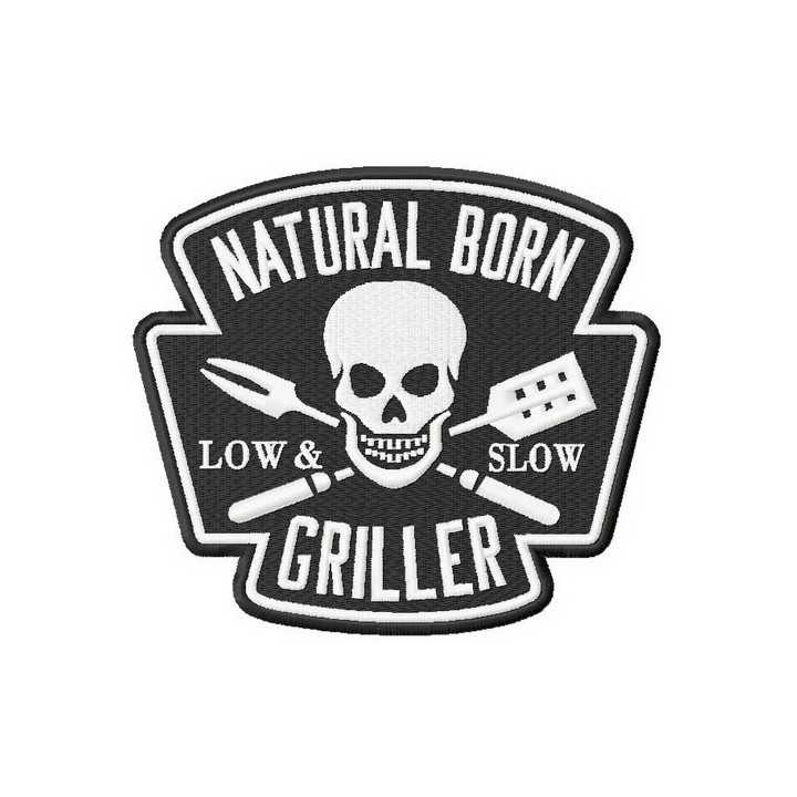 Natural born griller embroidery design - Embroidery Design