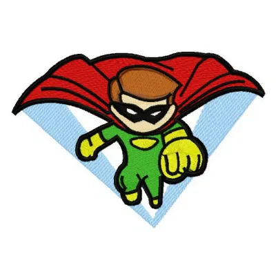 Superboy attacks 2 embroidery design featuring a dynamic superhero motif, ideal for stitching on t-shirts or hoodies.