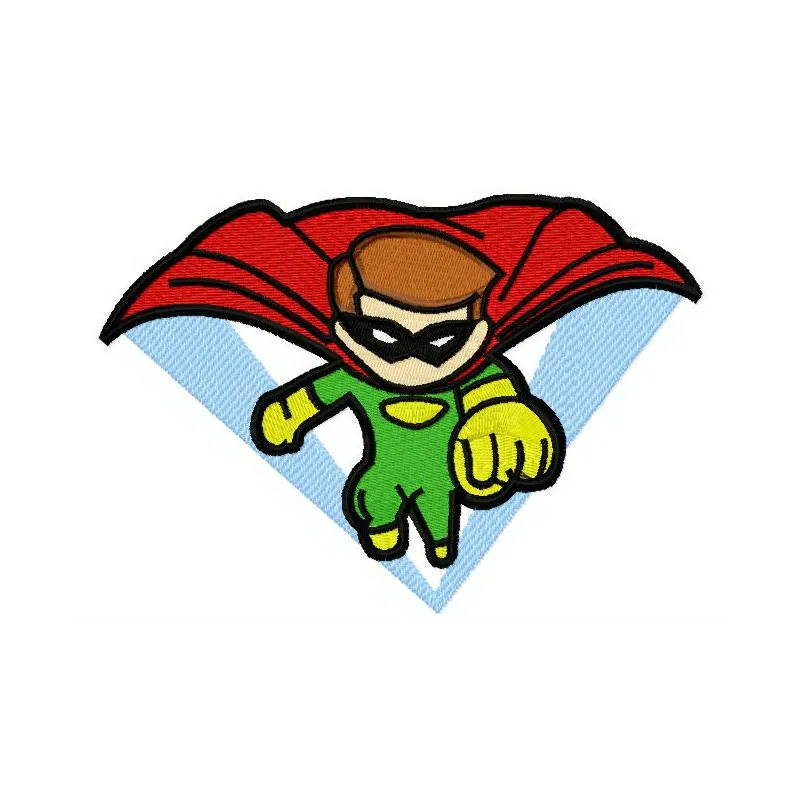 Superboy attacks 2 embroidery design featuring a dynamic superhero motif, ideal for stitching on t-shirts or hoodies.