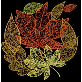 Autumn leaves embroidery design - Embroidery Design